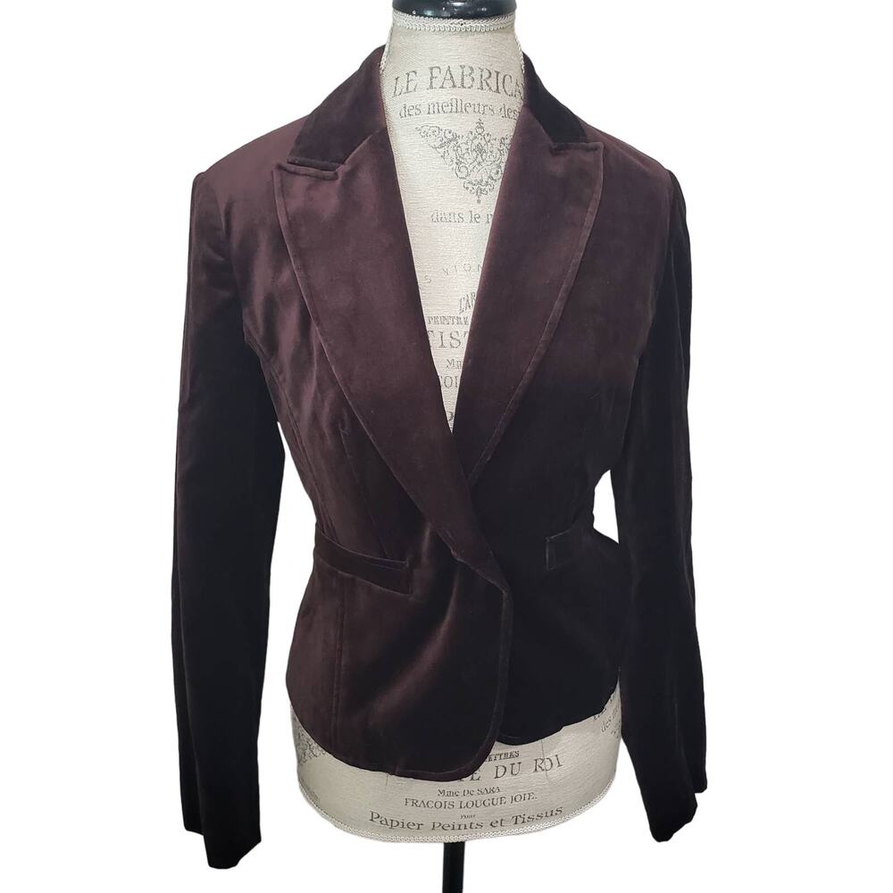 Worthington Brown One Button Up Long Sleeved Blazer Suit Jacket